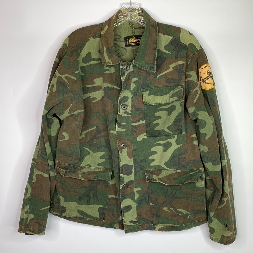 Vintage Kmart Camo Long Sleeve Button Up Field Shirt Size XL